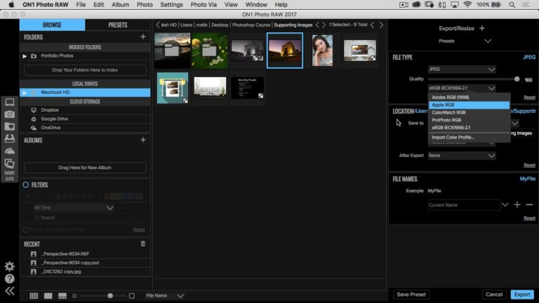 Color Spaces and Saving